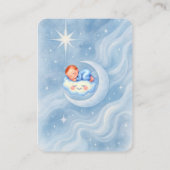 男の赤ちゃんシャワー招待状ムーンライトスターウォーターカラー エンクロージャーカード (裏面)