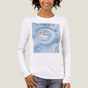 男の赤ちゃんシャワー招待状ムーンライトスターウォーターカラー トライブレンドTシャツ