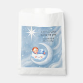 男の赤ちゃんシャワー招待状ムーンライトスターウォーターカラー フェイバーバッグ (正面)
