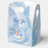 男の赤ちゃんシャワー招待状ムーンライトスターウォーターカラー フェイバーボックス (オープン)