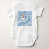 男の赤ちゃんシャワー招待状ムーンライトスターウォーターカラー ベビーボディスーツ (裏面)