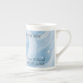 男の赤ちゃんシャワー招待状ムーンライトスターウォーターカラー ボーンチャイナマグカップ (右)