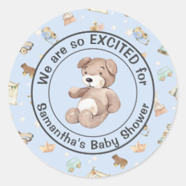 男の赤ちゃんシャワー招待状封筒(20) ラウンドシール