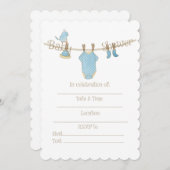 男の赤ちゃんシャワー招待状 招待状 (正面/裏面)