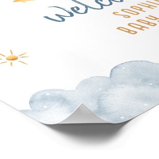 男の赤ちゃんシャワー歓迎の看板ポスター – Elephant ポスター (角)