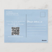 男の赤ちゃんシャワー水彩物干しテンプレート ポストカード (裏面)