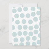男の赤ちゃんシャワー水玉模様傘の枠青 招待状 (裏面)