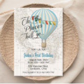 男の赤ちゃんシャワー熱風船招待状 招待状