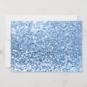 男の赤ちゃんシャワー足グリッターブルーホワイトルクス 招待状 (裏面)