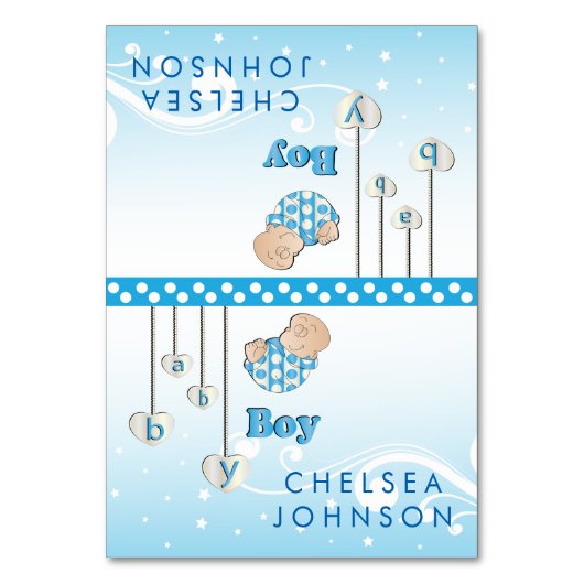 男の赤ちゃんシャワー |座席表 テーブルナンバー (正面)