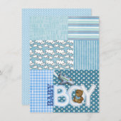 男の赤ちゃんシャワー 招待状 (正面/裏面)