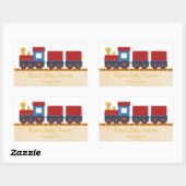 男の赤ちゃんシャワー:黄、赤、青 長方形シール (シート)