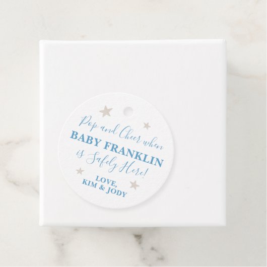 男の赤ちゃんシルバーポップ・アートのがポップする時に星を付ける フェイバータグ (インサイチュ)