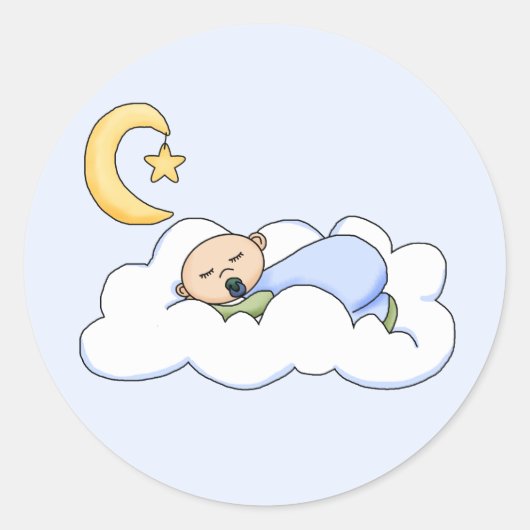 男の赤ちゃんシール ラウンドシール (正面)