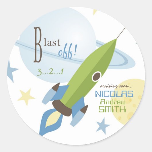 男の赤ちゃんシール ラウンドシール (正面)