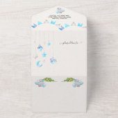 男の赤ちゃんジャングルエレファントベビーシャワー オールインワン招待状 (外側)