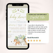 男の赤ちゃんジャングルサファリアニマルズブルーグリーンシャワー 招待状