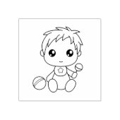 男の赤ちゃんジャンプスーツの色目 ラバースタンプ (インプリント)