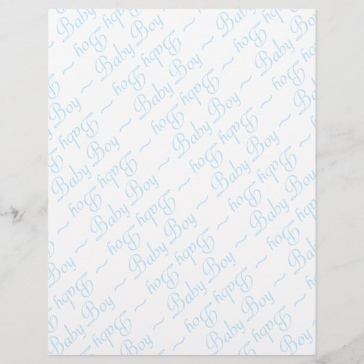 男の赤ちゃんスクリプトをライトブルー文字で白 (裏面)