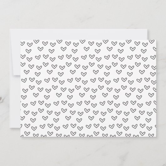 男の赤ちゃんスクリプトハート写真の誕生発表 案内状 (裏面)