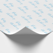 男の赤ちゃんスクリプトブルーシャワーパーソナライズされた名 ラッピングペーパー (角)