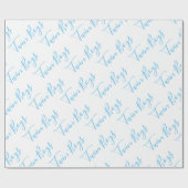 男の赤ちゃんスクリプトブルーツインボーイズベビー ラッピングペーパー (フラット)