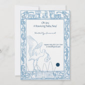 男の赤ちゃんストークとフクロウ縁どシャワーのお知らせ 招待状 (裏面)