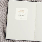 男の赤ちゃんストークシャワー蔵書票 スクエアシール