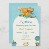 男の赤ちゃんスペインのシャワー 招待状 (正面/裏面)