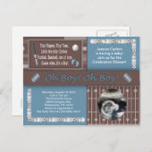 男の赤ちゃんスポーツシャワー葉書 インビテーションポストカード (正面/裏面)