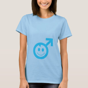 男の赤ちゃんスマイリーフェイス男性記号 Tシャツ