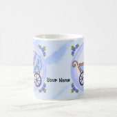 男の赤ちゃんソックモンキー乳母車カスタムマグ コーヒーマグカップ (中央)