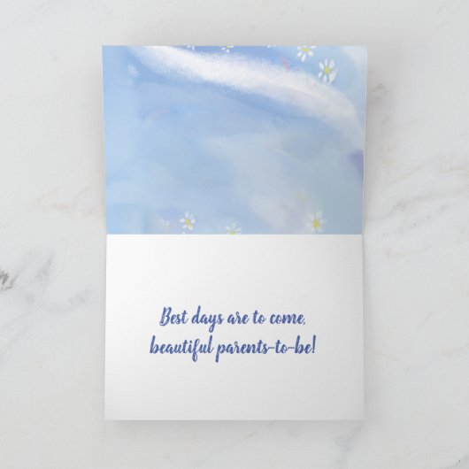 男の赤ちゃんソフトデイジー水彩ギフトカード カード (内部)