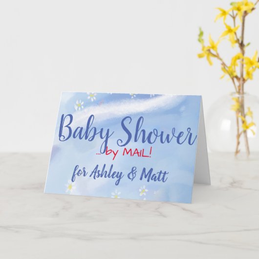 男の赤ちゃんソフトデイジー水彩ギフトカード カード (黄色い花)