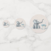 男の赤ちゃんゾウと風船シャワー コンフェッティ (正面)