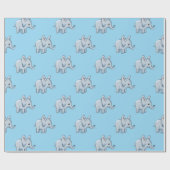 男の赤ちゃんゾウのパターン、アフリカの動物 ラッピングペーパー (フラット)