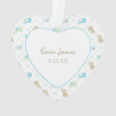 男の赤ちゃんゾウ写真テンプレート オーナメント (裏面)