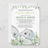 男の赤ちゃんゾウ赤ちゃんシャワーbyメール 招待状 (正面)