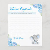 男の赤ちゃんゾウ1歳バースデータイムカプセルカード (正面)