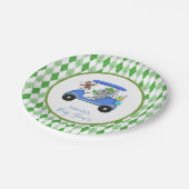 男の赤ちゃんゾウ&モンキーゴルフシャワー ペーパープレート (アングル)