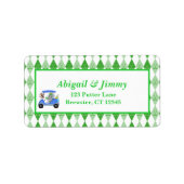 男の赤ちゃんゾウ&モンキーゴルフベビーシャワー ラベル (正面)