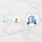 男の赤ちゃんゾウ&モンキーシャワー コンフェッティ (正面)