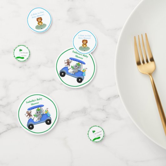 男の赤ちゃんゾウ&モンキーシャワー コンフェッティ (グループ)