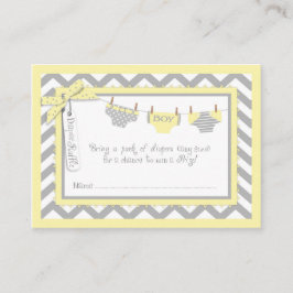 男の赤ちゃんタイおむつラッフルチケット エンクロージャーカード