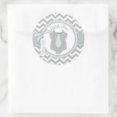 男の赤ちゃんタイシェブロンプリントサンキューラベル ラウンドシール (バッグ)