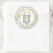 男の赤ちゃんタイシェブロンプリントサンキューラベル ラウンドシール (バッグ)