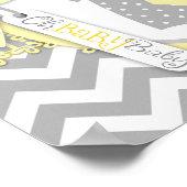 男の赤ちゃんタイシェブロンプリントベビーシャワーバナー ポスター (角)