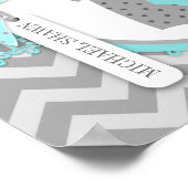 男の赤ちゃんタイシェブロンプリントベビーシャワーバナー ポスター (角)