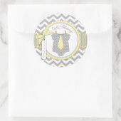 男の赤ちゃんタイシェブロンプリントベビーシャワー ラウンドシール (バッグ)