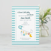 男の赤ちゃんチャームピン赤ちゃんシャワー招待状 招待状 (スタンド正面)